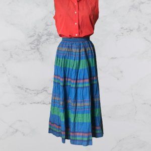 1980's Striped Linen Farmhouse Skirt